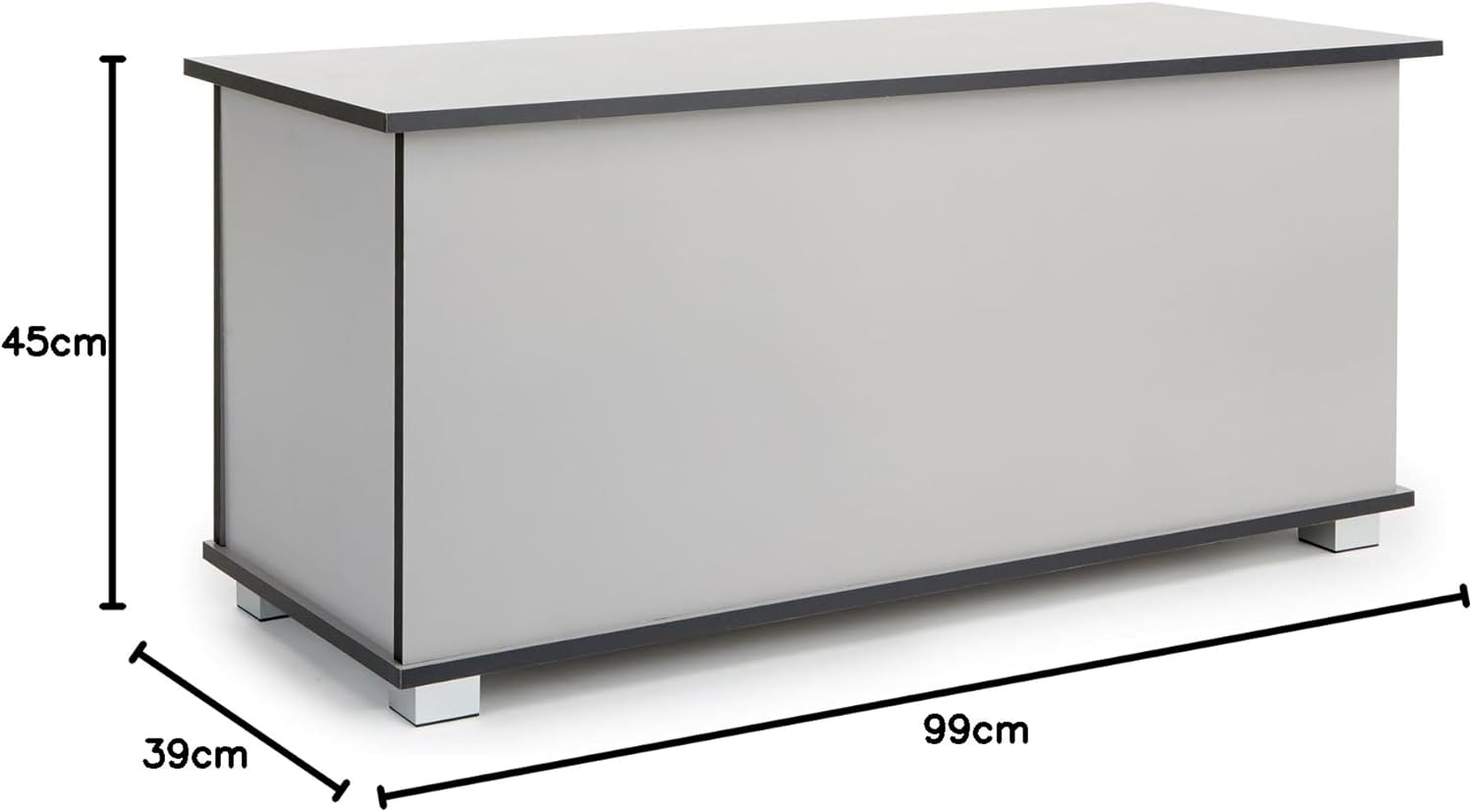 Ottoman Storage Chest Grey Toy Chest Bedding or Blanket Box Large Wooden