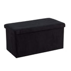 Extra Large Folding Ottoman Fabric Storage Chest, Grey, 100cm