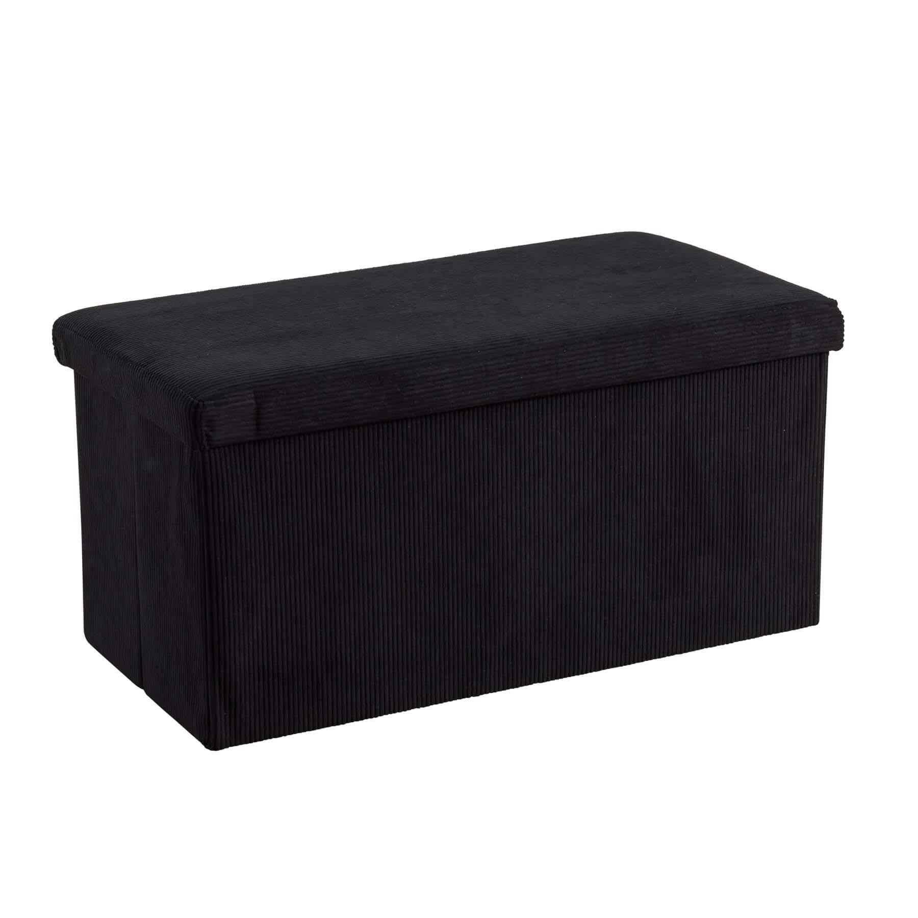 Extra Large Folding Ottoman Fabric Storage Chest, Grey, 100cm