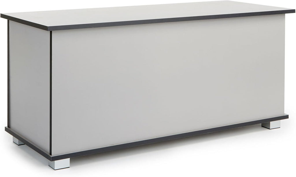 Ottoman Storage Chest Grey Toy Chest Bedding or Blanket Box Large Wooden