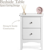 2 Drawer Bedside Table, Modern Bedroom Nightstand, Wooden MDF Side End Stand for Living Room Hallway Sofa