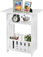 3 Tier Side Table 45x30x49cm - Modern Wood Nightstand End Table for Home Bedroom Living Room