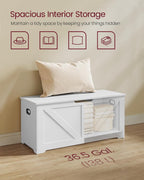 Storage Chest, Storage Bench, Blanket Box with 2 Safety Hinges, Shoe Storage Bench, Farmhouse Style