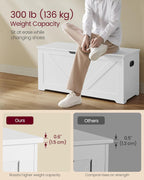 Storage Chest, Storage Bench, Blanket Box with 2 Safety Hinges, Shoe Storage Bench, Farmhouse Style