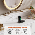 Dresser with LED Light,TV Stand for Bedroom with Charging Station,Fabric Drawer for Hallway