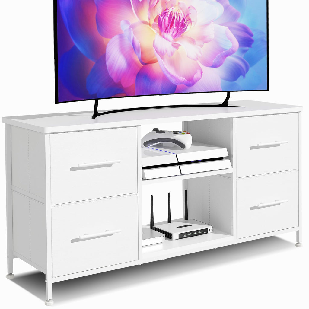 Dresser for Bedroom with 7 Fabric Drawers, TV Stand on Castors, Storage Organizer for Living Room