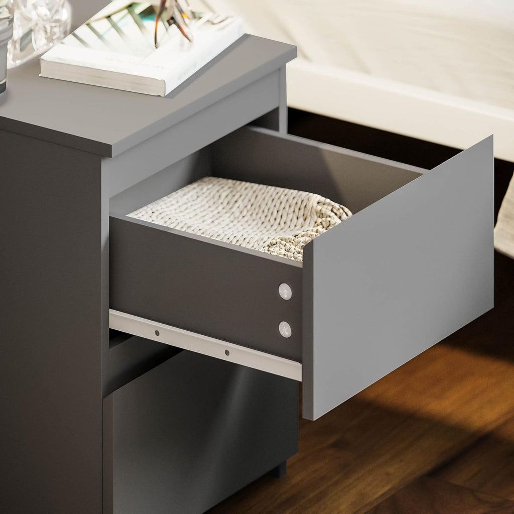 2 Drawer Bedside Chest (Grey)