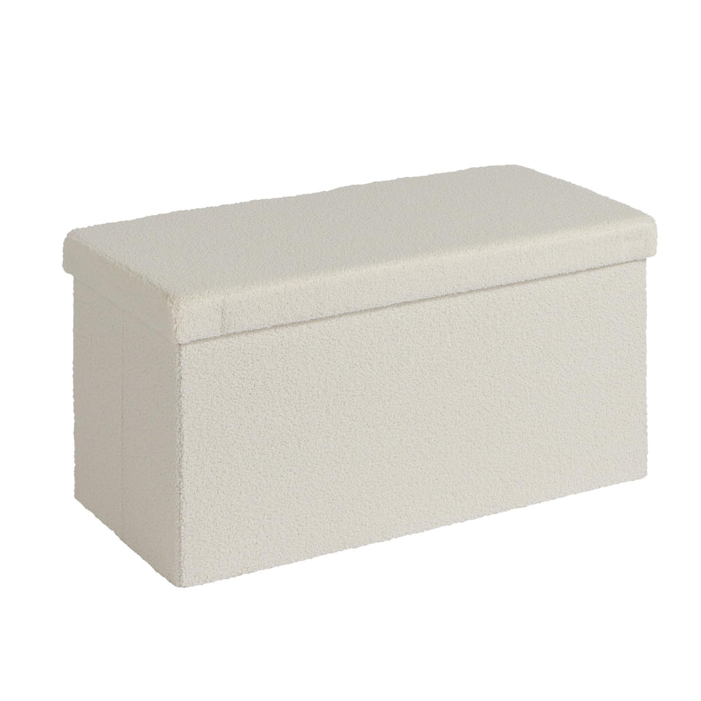 Extra Large Folding Ottoman Fabric Storage Chest, Grey, 100cm