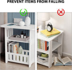 3 Tier Side Table 45x30x49cm - Modern Wood Nightstand End Table for Home Bedroom Living Room