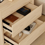 Bedside Table with Hidden Drawer, Modern Nightstand with 2 Large Drawers, Bedside Storage Cabinet