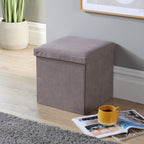Extra Large Folding Ottoman Fabric Storage Chest, Grey, 100cm