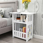 3 Tier Side Table 45x30x49cm - Modern Wood Nightstand End Table for Home Bedroom Living Room
