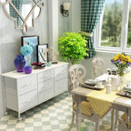 Dresser for Bedroom with 7 Fabric Drawers, TV Stand on Castors, Storage Organizer for Living Room