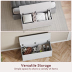 Storage Ottoman, Wooden Chest with Lid, Seat, Stool, Window Bench, Blankets, Bedding