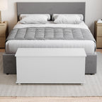 Storage Ottoman, Wooden Chest with Lid, Seat, Stool, Window Bench, Blankets, Bedding