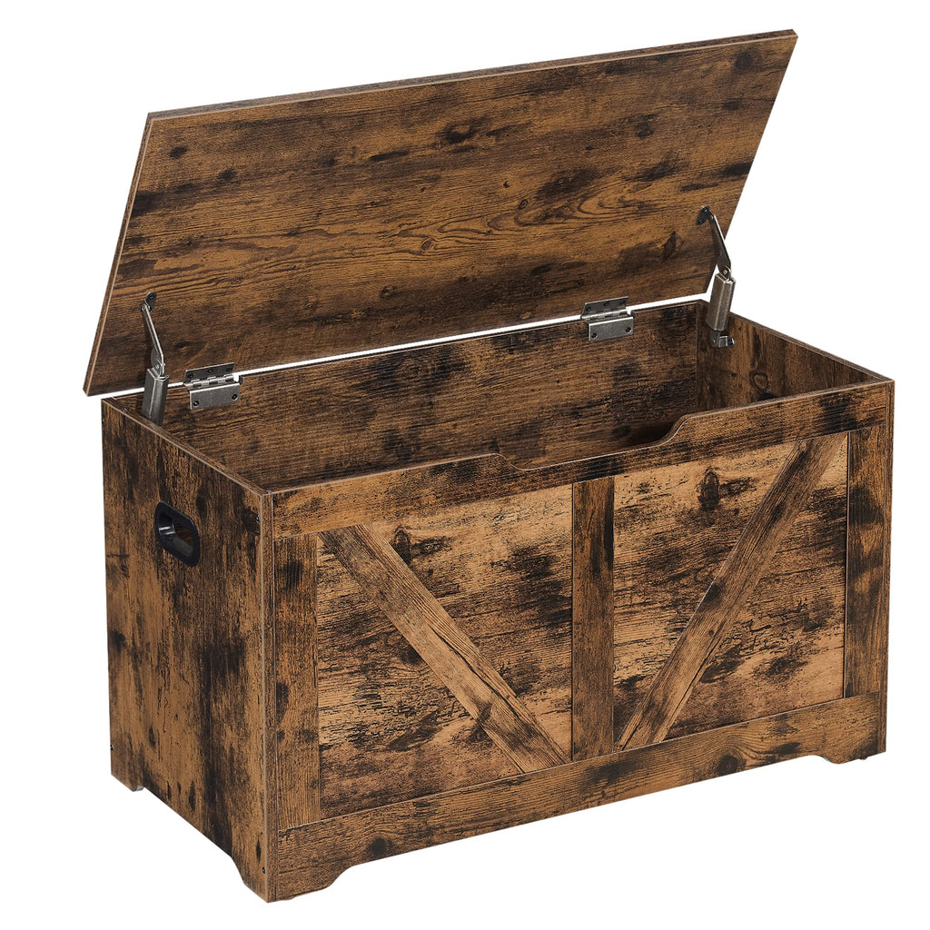 Storage Chest, Storage Bench, Blanket Box with 2 Safety Hinges, Shoe Storage Bench, Farmhouse Style